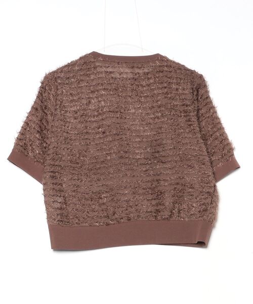 A.N.L(エーエヌエル レーベル)の「A.N.L シアーフリンジ半袖プルオーバー(Tシャツ/カットソー・レディース・ブラウン/オフホワイト/ブラック・38)」の9枚目の写真