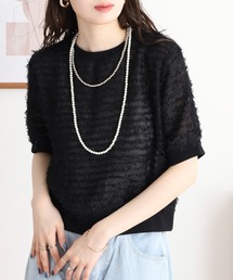 A.N.L シアーフリンジ半袖プルオーバー