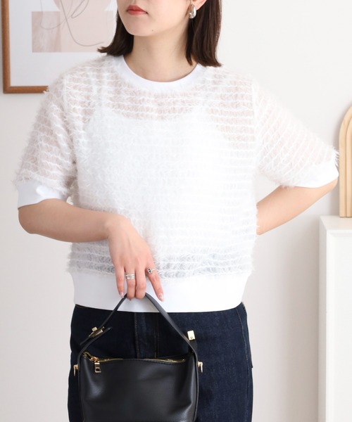 A.N.L(エーエヌエル レーベル)の「A.N.L シアーフリンジ半袖プルオーバー(Tシャツ/カットソー・レディース・ブラウン/オフホワイト/ブラック・38)」の21枚目の写真