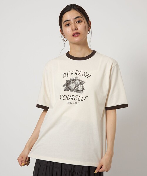 セール】＜OSORA CAFE＞リンガー Tシャツ（Tシャツ/カットソー