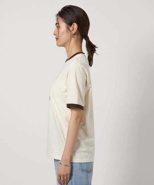 tシャツ 「OSORA CAFE」リンガー Tシャツ レディース メンズ OSORA CAFE＞リンガー Tシャツ（Tシャツ/カットソー）｜green