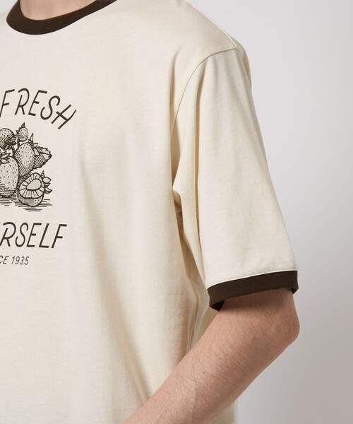 OSORA CAFE＞リンガー Tシャツ（Tシャツ/カットソー）｜green