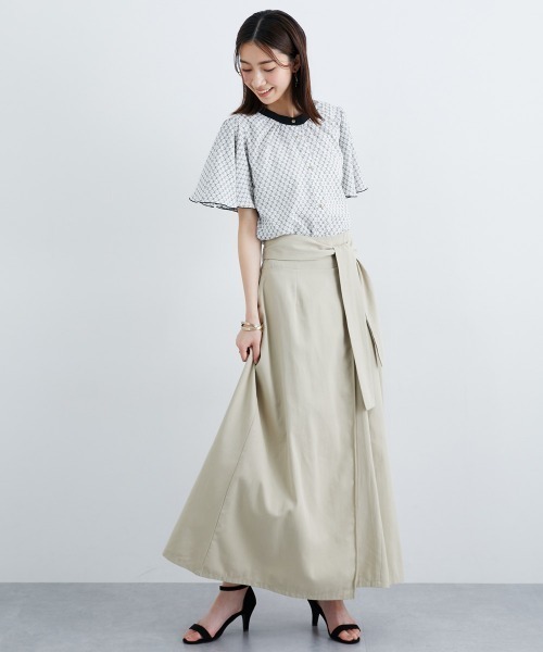 slattgir（スラットジール）の「高身長　幾何柄ブラウス（トールサイズ）（シャツ/ブラウス・レディース・ホワイト/ブラック・TM/TL/TLL/T3L/T4L/T5L）」の5枚目の写真