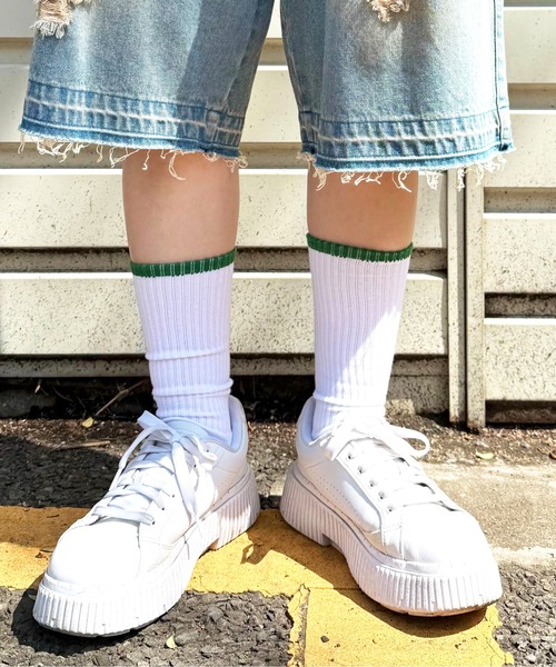 DOUBLE NAME（ダブルネーム）の「【ｍ:rex】BACKロゴソックス（ソックス/靴下・レディース・グリーン・FREE）」の5枚目の写真