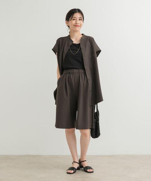 URBAN RESEARCH DOORS（アーバンリサーチドアーズ）の「『UR TECH DRYLUXE』イージーハーフパンツ（その他パンツ・レディース・ネイビー/ブラウン・MEDIUM）」の12枚目の写真