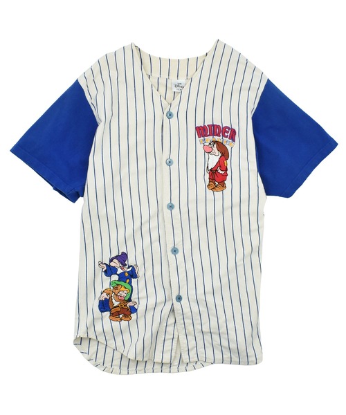 DISNEY VINTAGE(ディズニーヴィンテージ)の「【USED】90’s Disney “白雪姫/7人の小人” キャラクター ベースボールシャツ(シャツ/ブラウス・メンズ・ホワイト・LARGE)」の1枚目の写真