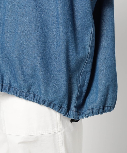 BROOKLYN OVERALL(ブルックリンオーバーオール)の「【BROOKLYN OVERALL 】ドロスト仕様 ブルゾンライクシャツ(シャツ/ブラウス・レディース・インディゴブルー/ワンウォッシュ/カーキ・FREE)」の12枚目の写真
