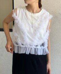 チュール」に該当するトップス（ホワイト/白色系・フリル