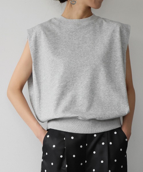 ELFRANK(エルフランク)の「ワンポイント刺繍 ノースリーブ スウェット トップス プルオーバー(Tシャツ/カットソー・レディース・グリーン/レッド/オフホワイト/グレー・FREE)」の17枚目の写真