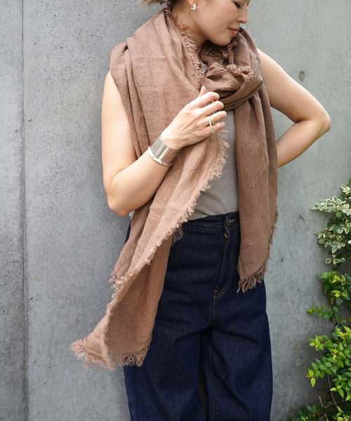 タイムセール 半額 ASAUCE STOLE（ストール/ショール MELER/アソースメレ】LINEN 小物