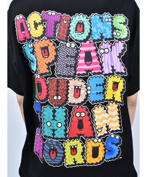 Import & Select(インポートアンドセレクト)の「【Nevernotworking】モンスターアルファベットバックプリントBIGTEE ビッグシルエットショートスリーブT 半袖Tシャツ(Tシャツ/カットソー・メンズ・ホワイト/ブラック・3/2)」の5枚目の写真