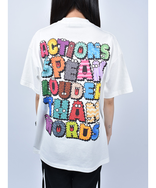 Import & Select(インポートアンドセレクト)の「【Nevernotworking】モンスターアルファベットバックプリントBIGTEE ビッグシルエットショートスリーブT 半袖Tシャツ(Tシャツ/カットソー・メンズ・ホワイト/ブラック・3/2)」の1枚目の写真