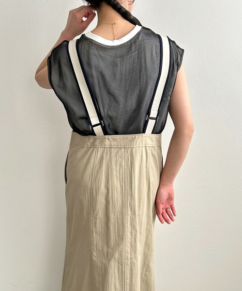 LHELBIE(レルビエ)の「ジップアップジャンスカ(ジャンパースカート・レディース・ベージュ/ブラック/ブルー・M)」の15枚目の写真