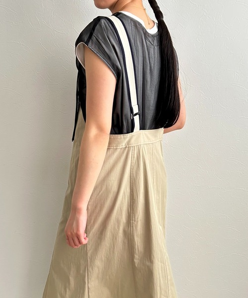 LHELBIE(レルビエ)の「ジップアップジャンスカ(ジャンパースカート・レディース・ベージュ/ブラック/ブルー・M)」の13枚目の写真