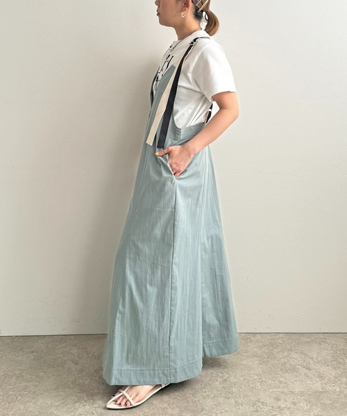 LHELBIE(レルビエ)の「ジップアップジャンスカ(ジャンパースカート・レディース・ベージュ/ブラック/ブルー・M)」の9枚目の写真