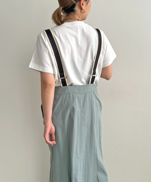 LHELBIE(レルビエ)の「ジップアップジャンスカ(ジャンパースカート・レディース・ベージュ/ブラック/ブルー・M)」の6枚目の写真