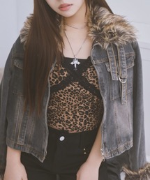 SPINNS（スピンズ）の「カップ付きキャミソール/ヒョウ柄レース/レオパード（キャミソール）」