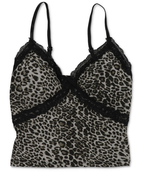 新品　サルート　ヒョウ柄　キャミソールL　レア 4079_L_タンクトップキャミソール_マットブルー地黒ヒョウ柄風