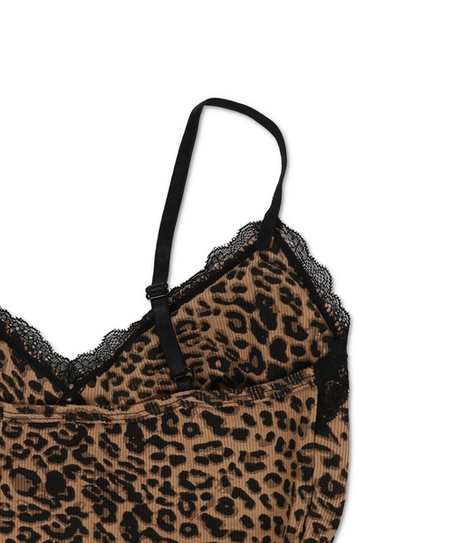 SPINNS(スピンズ)の「カップ付きキャミソール/ヒョウ柄レース/レオパード(キャミソール・レディース・オフホワイト/ベージュ/チャコール・ONESIZE)」の11枚目の写真