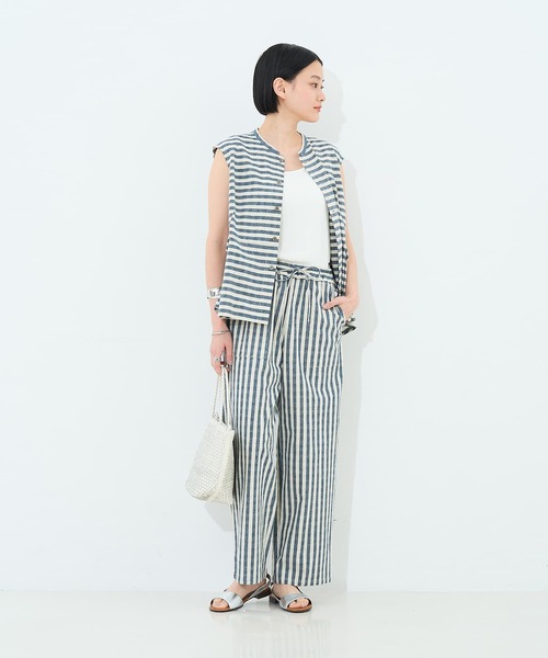 collex（コレックス）の「ボーダーノースリーブブラウス（シャツ/ブラウス・レディース・ブラック/ネイビー・フリー）」の8枚目の写真