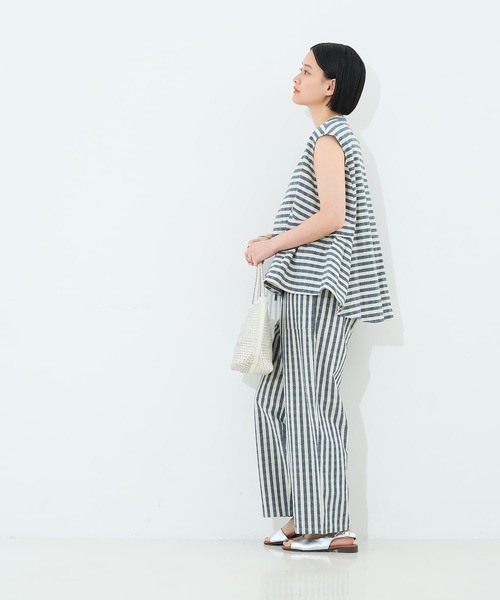 collex（コレックス）の「ボーダーノースリーブブラウス（シャツ/ブラウス・レディース・ブラック/ネイビー・フリー）」の10枚目の写真