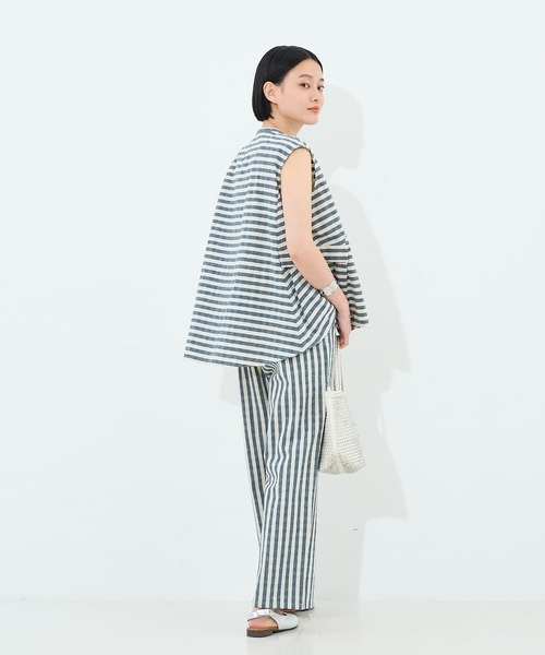 collex（コレックス）の「ボーダーノースリーブブラウス（シャツ/ブラウス・レディース・ブラック/ネイビー・フリー）」の3枚目の写真