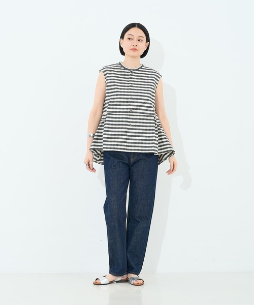 collex（コレックス）の「ボーダーノースリーブブラウス（シャツ/ブラウス・レディース・ブラック/ネイビー・フリー）」の12枚目の写真