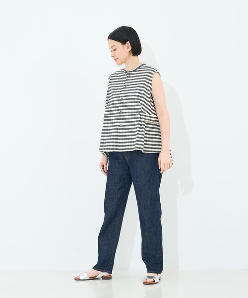 collex（コレックス）の「ボーダーノースリーブブラウス（シャツ/ブラウス・レディース・ブラック/ネイビー・フリー）」の14枚目の写真