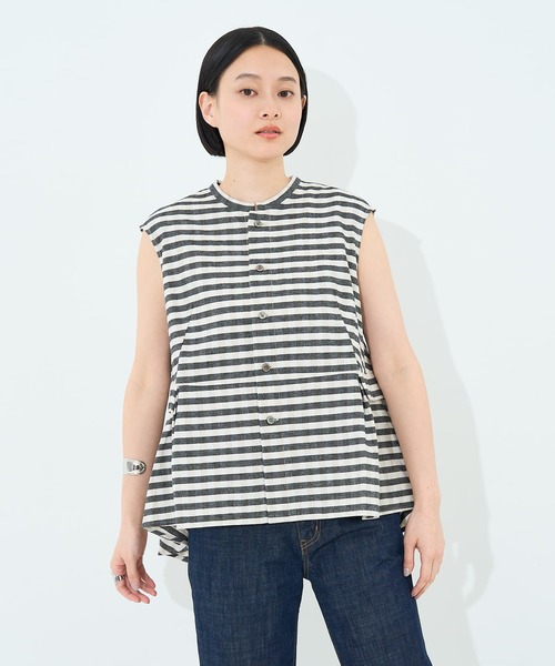 collex（コレックス）の「ボーダーノースリーブブラウス（シャツ/ブラウス・レディース・ブラック/ネイビー・フリー）」の15枚目の写真