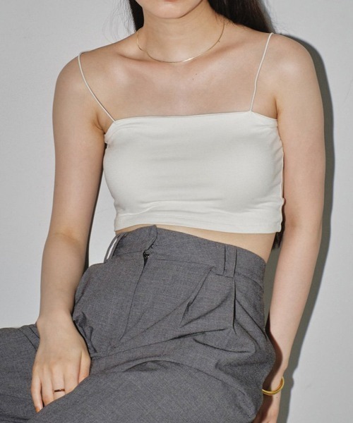 TODAYFUL(トゥデイフル)の「TODAYFUL Cupin Flatseam Bratop 12410602(キャミソール・レディース・オフホワイト/ブラック・FREE)」の4枚目の写真