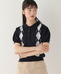 Heather（ヘザー）の「アーガイルニット（半袖）　577054（ニット/セーター）」