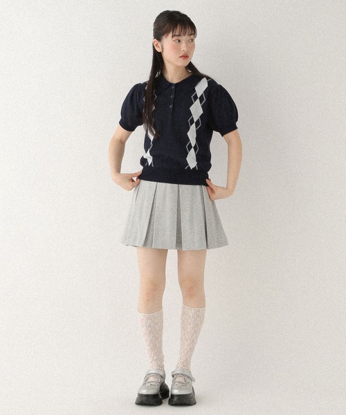 Heather(ヘザー)の「アーガイルニット(半袖) 577054(ニット/セーター・レディース・オフホワイト/グレー/ネイビー・FREE)」の19枚目の写真