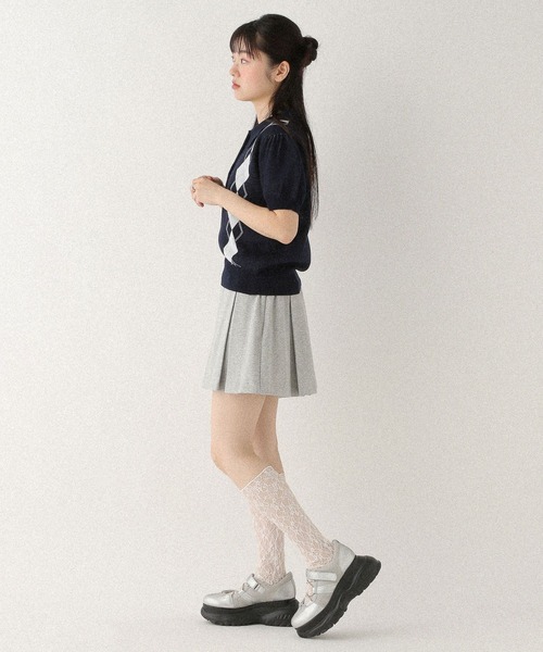 Heather(ヘザー)の「アーガイルニット(半袖) 577054(ニット/セーター・レディース・オフホワイト/グレー/ネイビー・FREE)」の18枚目の写真