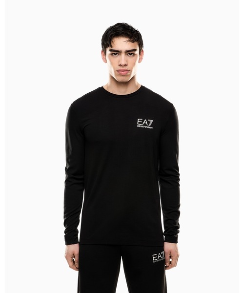 EMPORIO ARMANI EA7(エンポリオアルマーニイーエーセブン)の「【エンポリオ アルマーニ EA7】Gold Label 長袖Tシャツ ビスコース混紡(Tシャツ/カットソー・メンズ・ブラック・LARGE/MEDIUM/SMALL/X-LARGE/X-SMALL/XX-LARGE)」の1枚目の写真