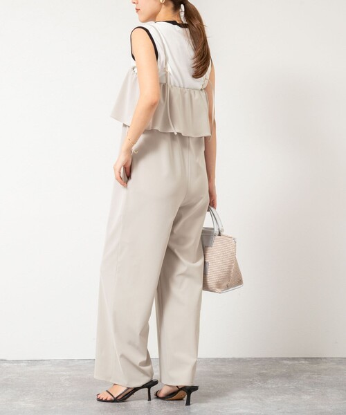 NOLLEY’S Sophi（ノーリーズソフィ）の「ウォッシャブルトリコットサロペット（サロペット/オーバーオール・レディース・グレイッシュベージュ/ブラック・38）」の11枚目の写真