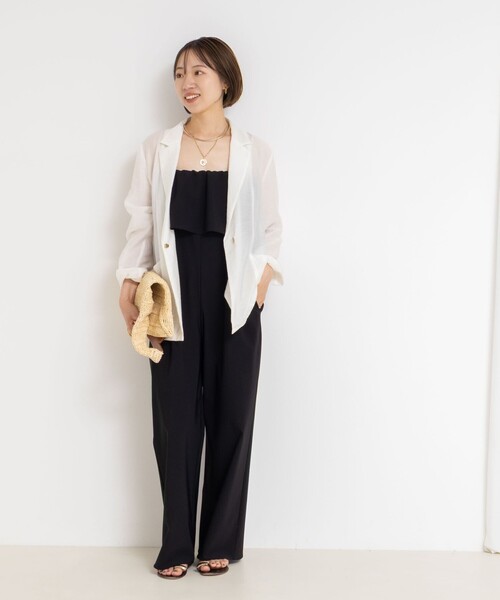 NOLLEY’S Sophi（ノーリーズソフィ）の「ウォッシャブルトリコットサロペット（サロペット/オーバーオール・レディース・グレイッシュベージュ/ブラック・38）」の13枚目の写真