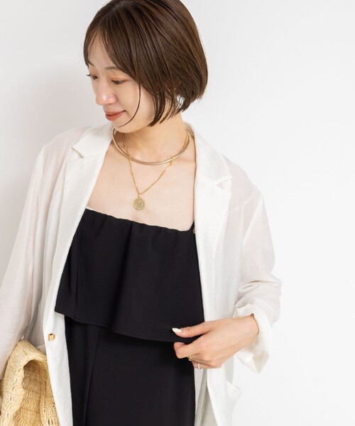 NOLLEY’S Sophi（ノーリーズソフィ）の「ウォッシャブルトリコットサロペット（サロペット/オーバーオール・レディース・グレイッシュベージュ/ブラック・38）」の16枚目の写真