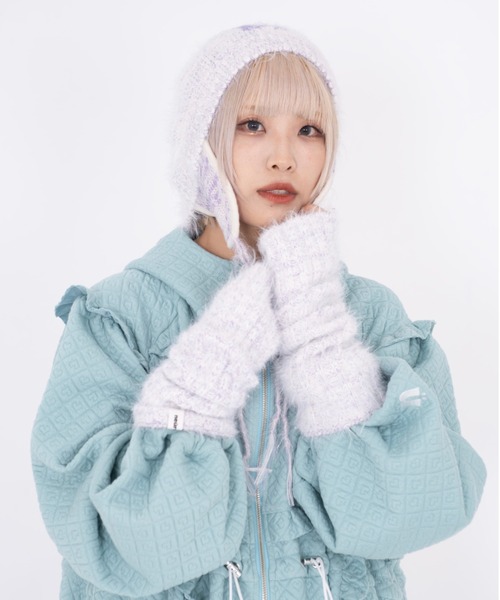 L.H.P(エルエイチピー)の「neuron/ニュウロン/きらきらニット(ニットキャップ/ビーニー・レディース・ホワイト/ブラック・F)」の2枚目の写真