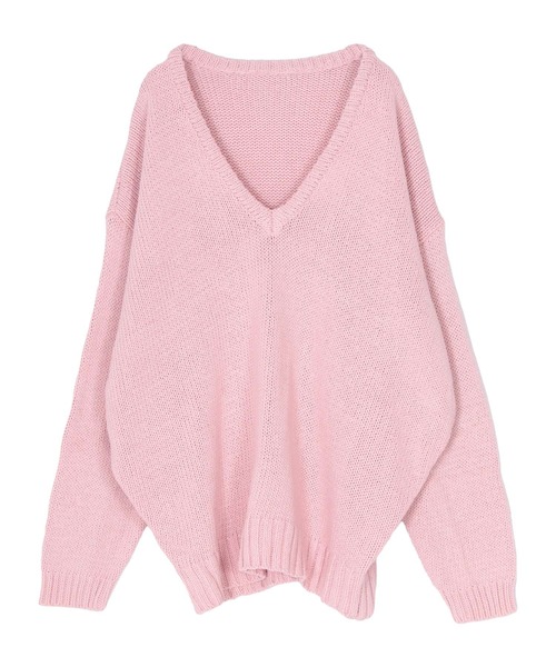 セール】ルーズ深Vネックニットプルオーバー（ニット/セーター