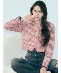 ⭐美品　アンタイトル　ピンク　ツイードジャケット ZARA woman ツイード ジャケット フリンジ ピンク 上品
