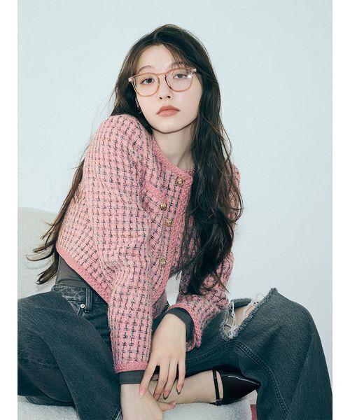 美品*Lily Brown リリーブラウン　ツイード　ジャケット LILY BROWN（リリーブラウン）の「フリンジツイードジャケット