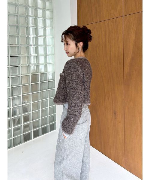 【LILY BROWN】 ツイードショートジャケット ツイードショートジャケット（ノーカラージャケット）｜LILY