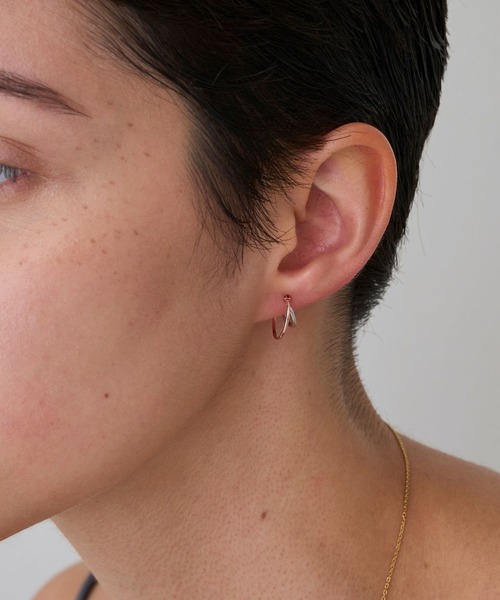 片耳/JUPITER 【K10】ストレートフープピアス/ユニセックス ジュピター JUPITER K10ストレートフープピアス