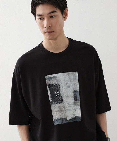 THE SHOP TK （ザ ショップ ティーケー ）の「◆クールポンチプリントビッグTシャツ（Tシャツ/カットソー・メンズ・オフホワイト/ホワイト系8/ブラック系5/ブラック・04/03/02）」の3枚目の写真