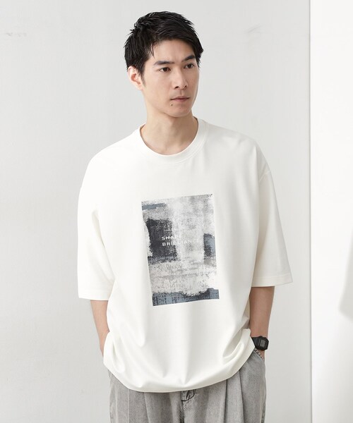 THE SHOP TK （ザ ショップ ティーケー ）の「◆クールポンチプリントビッグTシャツ（Tシャツ/カットソー・メンズ・オフホワイト/ホワイト系8/ブラック系5/ブラック・04/03/02）」の5枚目の写真