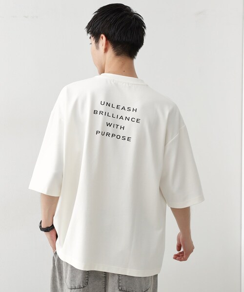 THE SHOP TK （ザ ショップ ティーケー ）の「◆クールポンチプリントビッグTシャツ（Tシャツ/カットソー・メンズ・オフホワイト/ホワイト系8/ブラック系5/ブラック・04/03/02）」の6枚目の写真