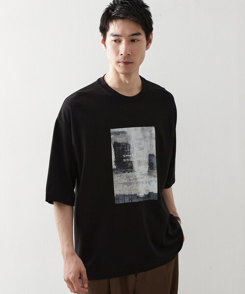 THE SHOP TK （ザ ショップ ティーケー ）の「◆クールポンチプリントビッグTシャツ（Tシャツ/カットソー・メンズ・オフホワイト/ホワイト系8/ブラック系5/ブラック・04/03/02）」の10枚目の写真