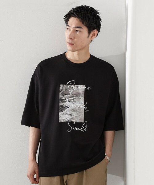 THE SHOP TK （ザ ショップ ティーケー ）の「◆クールポンチプリントビッグTシャツ（Tシャツ/カットソー・メンズ・オフホワイト/ホワイト系8/ブラック系5/ブラック・04/03/02）」の15枚目の写真