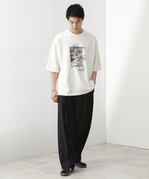 THE SHOP TK （ザ ショップ ティーケー ）の「◆クールポンチプリントビッグTシャツ（Tシャツ/カットソー・メンズ・オフホワイト/ホワイト系8/ブラック系5/ブラック・04/03/02）」の22枚目の写真
