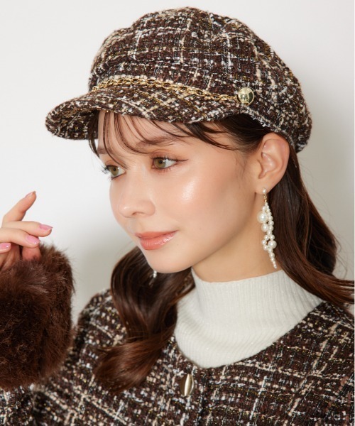 rienda リエンダ キャスケット 2025AW】ツイードキャスケットハット 秋服(ハット)|rienda